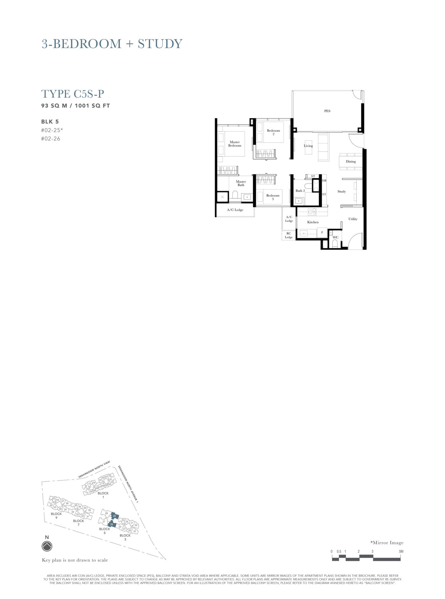 The-Garden-Residences-3-Bedroom-Study-Type-C5SP-1001sf